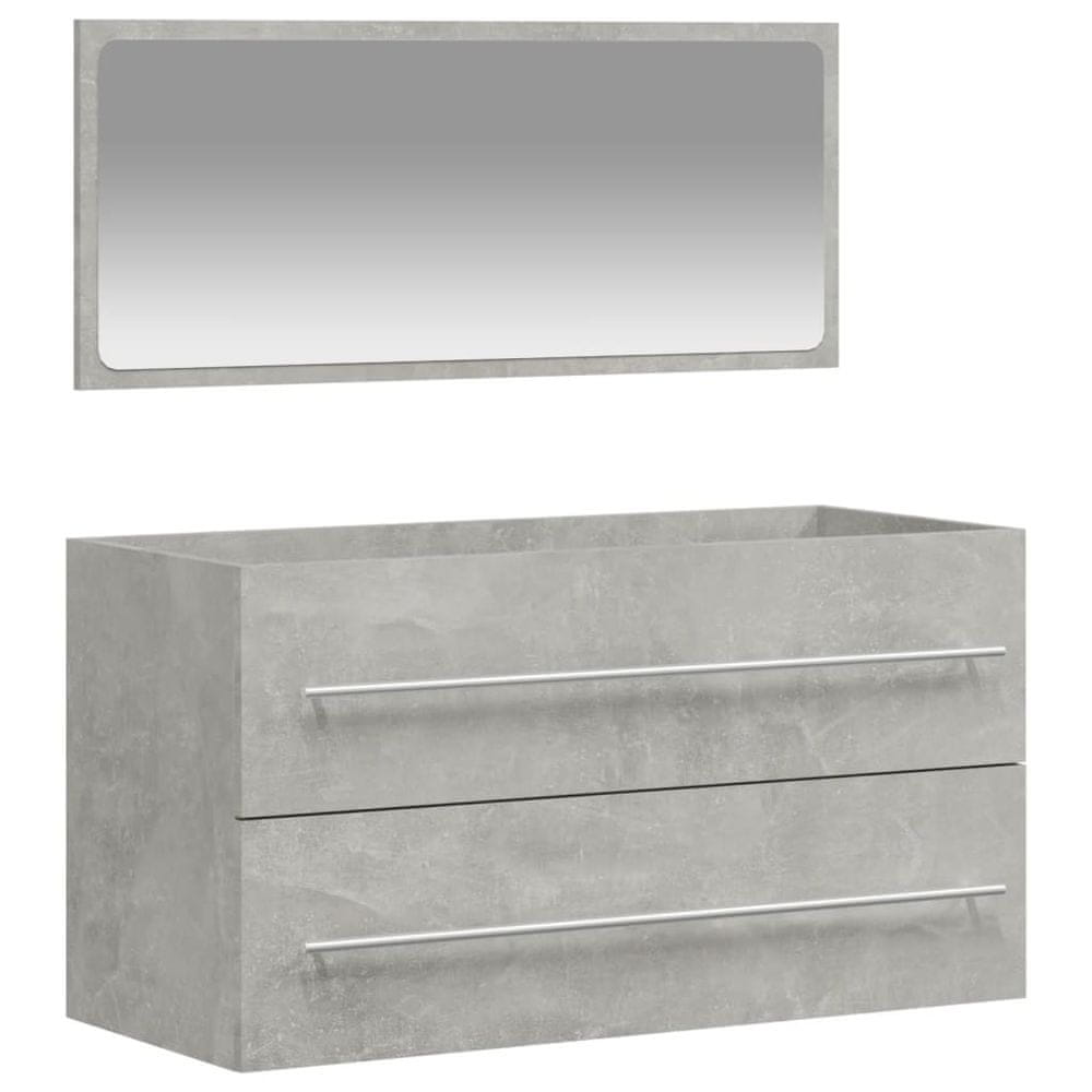 Vidaxl vidXL Kúpeľňová skrinka so zrkadlom betónovo sivá kompozitné drevo