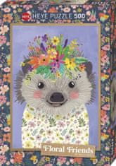 Heye Puzzle Floral Friends: Veselý ježko 500 dielikov