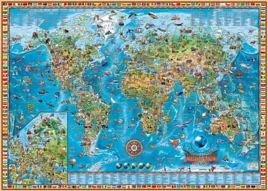 Heye Puzzle Map Art: Úžasný svet 2000 dielikov
