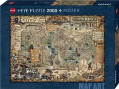 Heye Puzzle Map Art: Svet pirátov 2000 dielikov