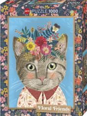 Heye Puzzle Floral Friends: Krásna mačička 1000 dielikov