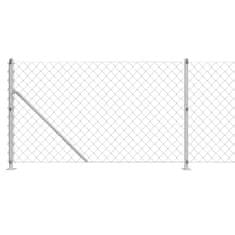Vidaxl Drôtený plot s prírubou strieborný 0,8x25 m