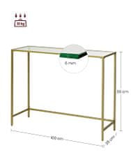Artenat Konzolový stolík Erwin, 100 cm, zlatá