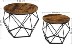 Artenat Konferenčný stolík Derek (SET 2 ks), 50 cm, hnedá