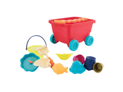 Vozík s hračkami na piesok červený