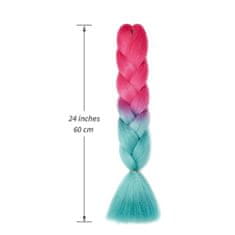 Northix Syntetický vlas - tyrkys/ružový - 61 cm 