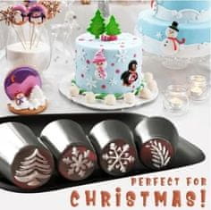 HOME & MARKER® Cukrárenská sada – cukrárske vrecko a vianočné dekoratívne koncovky (8 ks) | DECOCAKE