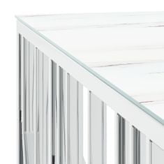 Vidaxl Konferenčný stolík strieborný 100x100x50 cm nehrdz. oceľ a sklo
