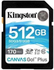 Kingston SDXC Canvas Go! Plus 512GB 170MB/s UHS-I U3 (SDG3/512GB)