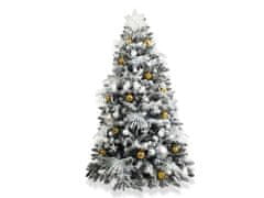 LAALU Zdobený umelý vianočný stromček so 163 ozdobami POLAR GOLD 240 cm stromček so stojanom a vianočnými ozdobami