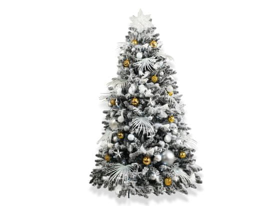 LAALU Ozdobený umelý vianočný stromček so 222 ks ozdôb POLÁRNA ZLATÁ 400 cm so stojanom a vianočnými ozdobami
