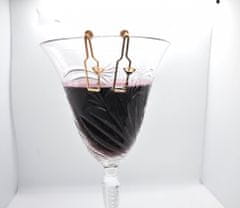 Flor de Cristal Náušnice Fľaša vína s pohárom obrys čierna