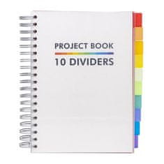 Pukka Pad Špirálový zošit "White Project Book", mix vzorov, B5, linajkový, 100 listov, 9603-PB