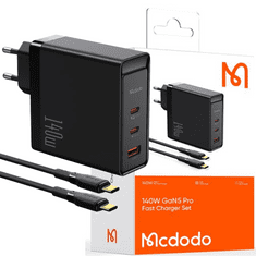 Mcdodo Nabíjačka USB-C, GaN, 140W + kábel USB-C 240W, 2M , McDodo CH-2913