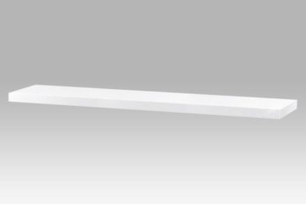Autronic Nástenná polička Nástěnná polička 120cm, barva bílá - vysoký lesk. Baleno v ochranné fólii. (P-002 WT)