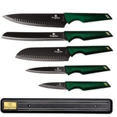 Berlingerhaus Sada nožů BH-2696 s nepřilnavým povrchem 6 ks Emerald Collection s magnetickým držákem
