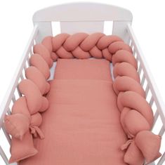 NEW BABY Mušelínový set do postieľky s výplňou New Baby 100x70 cm ružový 
