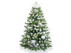 LAALU Ozdobený umelý vianočný stromček so 133 ks ozdôb POLÁRNA ZLATÁ II 210 cm so stojanom a vianočnými ozdobami