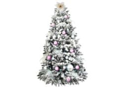 LAALU Ozdobený umelý vianočný stromček so 222 ks ozdôb POLÁRNA RUŽOVÁ 300 cm so stojanom a vianočnými ozdobami