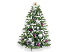LAALU Ozdobený umelý vianočný stromček so 222 ks ozdôb POLÁRNA RUŽOVÁ II 450 cm so stojanom a vianočnými ozdobami