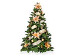 LAALU Ozdobený umelý vianočný stromček so 152 ks ozdôb ZLATÝ LIGHT II 270 cm so stojanom a vianočnými ozdobami