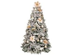 LAALU Zdobený umelý vianočný stromček so 120 ozdobami BLACK TONS 240 cm stromček so stojanom a vianočnými ozdobami
