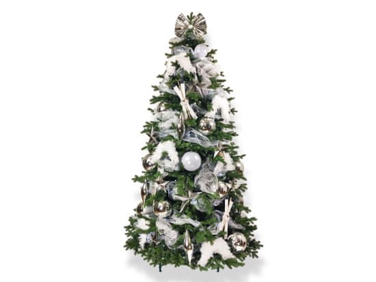 LAALU Ozdobený umelý vianočný stromček so 118 ks ozdôb SNEHOVÁ NADIELKA 450 cm so stojanom a vianočnými ozdobami