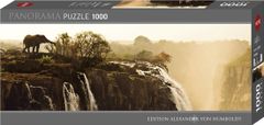 Heye Panoramatické puzzle Slon (Viktóriine vodopády, Zambia) 1000 dielikov