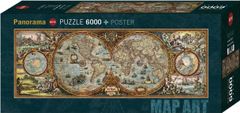 Heye Panoramatické puzzle Mapa sveta (pologuľa) 6000 dielikov