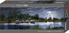 Heye Panoramatické puzzle Slonie stádo (Botswana) 2000 dielikov