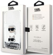 Karl Lagerfeld Kryt KLHCP14LLDHKCNS iPhone 14 Pro 6.1" silver hardcase Liquid Glitter Karl & Choupette Heads (KLHCP14LLDHKCNS)