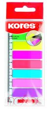 KORES Neónové záložky Index Strips na pravítku 45x12 mm 8 farieb