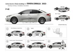 Rider Ochranné lišty bočných dverí, Toyota Corolla XII, 2022- , Sedan, Facelift