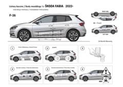 Rider Ochranné lišty bočných dverí, Škoda Fabia IV, 2021- ,