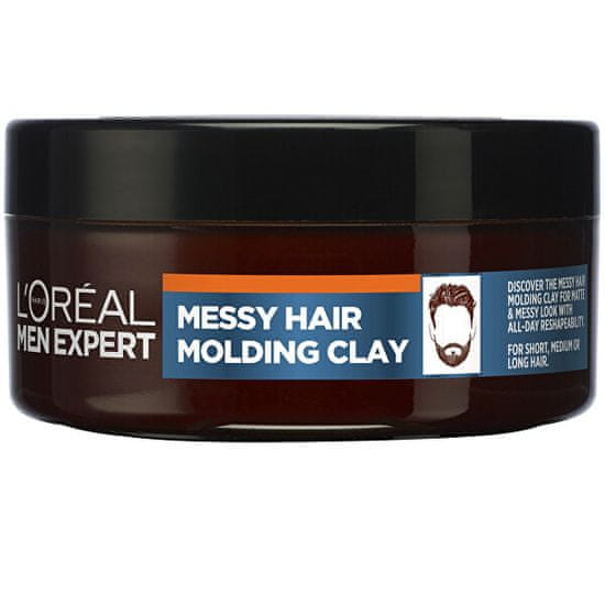 Loreal Paris Styling hlina na vlasy Men Expert (Messy Hair Molding Clay) 75 ml