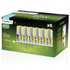 LUMILED 6x LED žiarovka G4 CAPSULE 4W = 40W 380lm 6500K Studená biela 360°