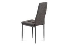 Autronic Moderná jedálenská stolička Jídelní židle, šedá látka, kov matný antracit (DCL-397 GREY2)