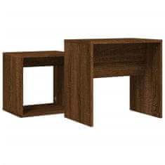 Vidaxl Zasúvacie konferenčné stolíky 2 ks hnedý dub kompozitné drevo
