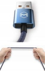 Mcdodo McDodo, krátky kábel, prívesok na kľúče, džínsovina, pre iPhone, 15 cm CA-0740