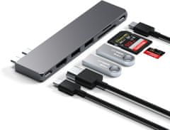 Satechi Pro HUB Slim, USB4, HDMI, 2x USB-A, SD, šedá