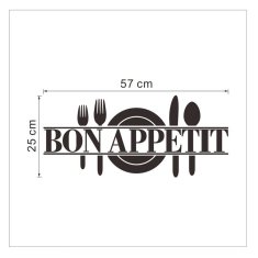 PIPPER. Samolepka na stenu "Bon Appetit" čierna 57x25 cm
