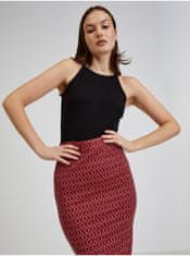 Orsay Červená dámska vzorovaná puzdrová sukňa ORSAY S