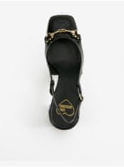 Love Moschino Čierne dámske kožené sandále na podpätku Love Moschino 39