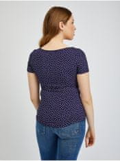 Orsay Tmavomodré dámske tričko s bodkami S