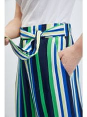 Orsay Zeleno-modré dámske pruhované široké nohavice 36