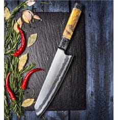 IZMAEL Damaškový kuchynský nôž Fudžisawa-Kiritsuke/Čierna/Žltá KP27632