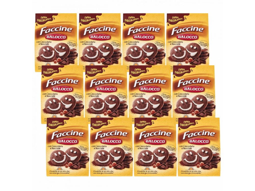 BALOCCHI BALOCCO Faccine - chrumkavé talianske sušienky s čokoládou a lieskovými orieškami 700g 12 balení
