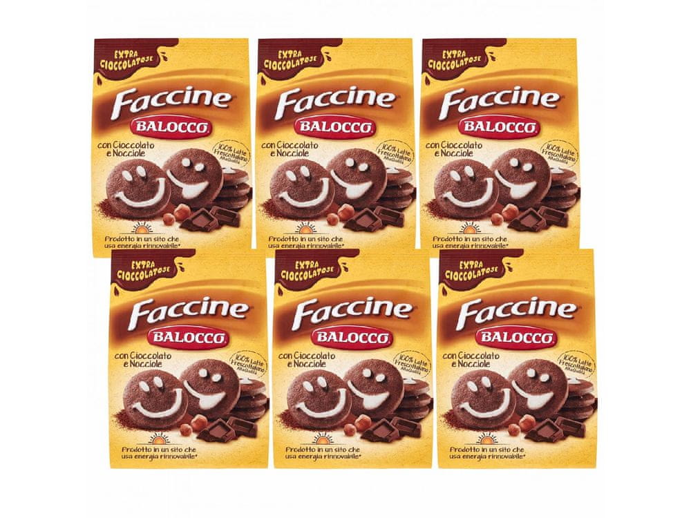 BALOCCHI BALOCCO Faccine - chrumkavé talianske sušienky s čokoládou a lieskovými orieškami 700g 6 balení