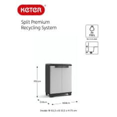 Petromila vidaXL Keter Recyklačná skrinka Split Premium sivo-čierna 92 cm