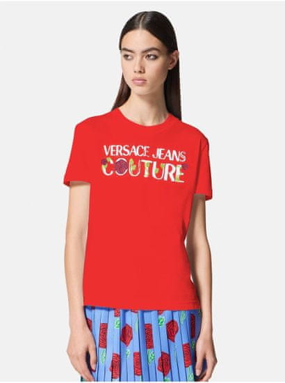 Versace Jeans Červené dámske tričko Versace Jeans Couture